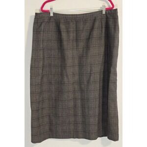Jessica London Women's Gray Purple Plaid Pencil Skirt‎ Size 22WP Career Wear